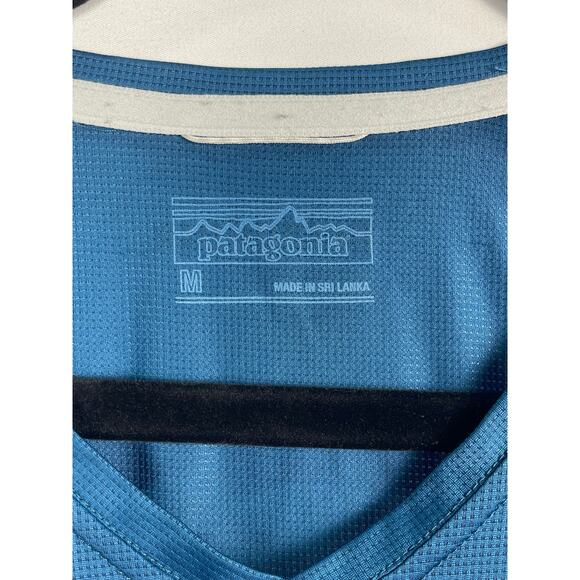 Patagonia Women’s Blue Short Sleeve Performance Running Shirt Size M - Picture 2 of 8